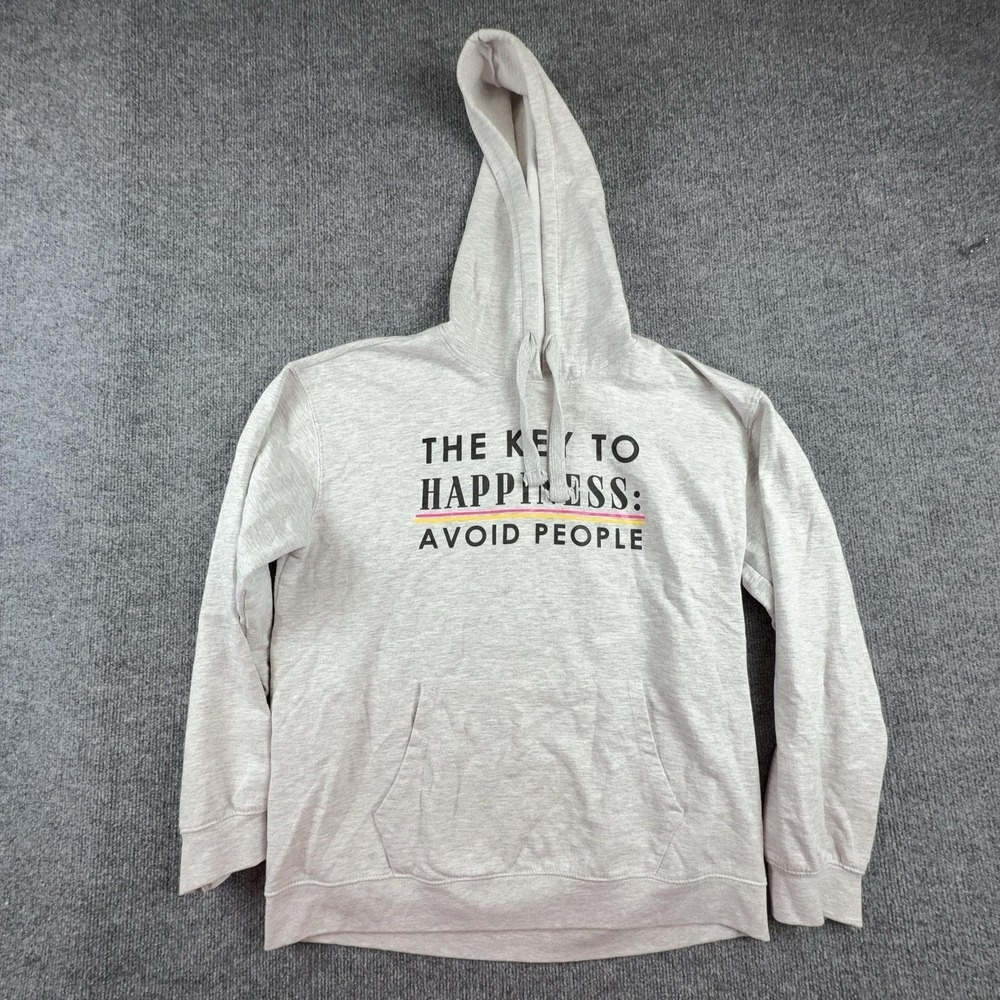 Wound Up Hoodie Sweatshirt Unisex Kids XL Gray Pullover Avoid People Graphic